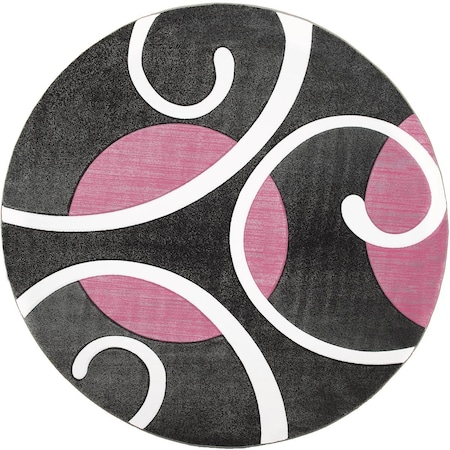 United Weavers Of America 7 ft. 10 in. Bristol Riley Pink Round Rug 2050 10386 88R